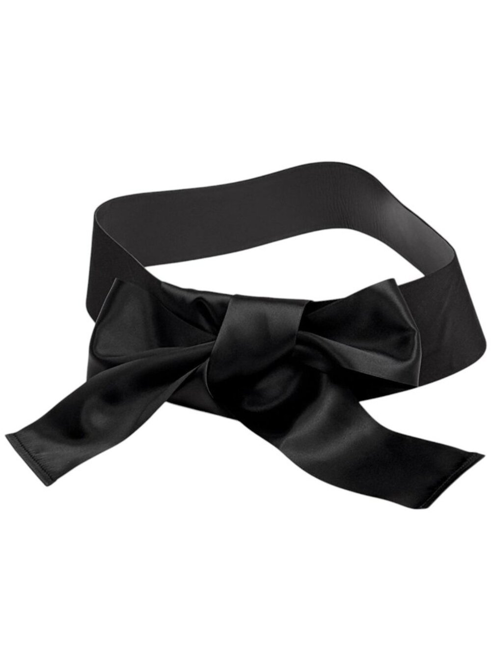 Chanel CC Logo Belt Ribbon Sash Fabric Leather Black
